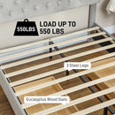 Hira Diamond Crystal Tufted Full Size Storage Platform Bed - Light Grey