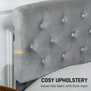 Hira Diamond Crystal Tufted Full Size Storage Platform Bed - Light Grey