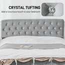 Hira Diamond Crystal Tufted Full Size Storage Platform Bed - Light Grey