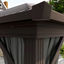 Gazebos, Irontree Grove 10' x 13' Hard Top Gazebo with Metal Roof Aluminum Steel Frame - Dark Grey - Seasonal Overstock