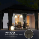 Gazebos, Irontree Grove 10' x 13' Hard Top Gazebo with Metal Roof Aluminum Steel Frame - Dark Grey - Seasonal Overstock