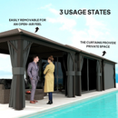 Gazebos, Irontree Grove 10' x 13' Hard Top Gazebo with Metal Roof Aluminum Steel Frame - Dark Grey - Seasonal Overstock