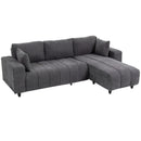 Isaiah Modern 3-Seat L-Shape Sectional with Reversible Lounge Chair and Pillows - Grey