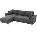 Isaiah Modern 3-Seat L-Shape Sectional with Reversible Lounge Chair and Pillows - Grey
