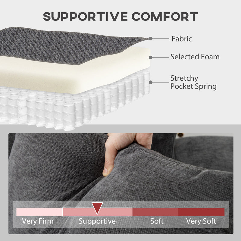 Isaiah Modern 3-Seat L-Shape Sectional with Reversible Lounge Chair and Pillows - Grey