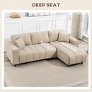 Isaiah Modern 3-Seat L-Shape Sectional with Reversible Lounge Chair and Pillows - Beige