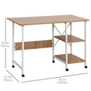 Jensen Portable Folding Desk Table on Rollers - White and Natural