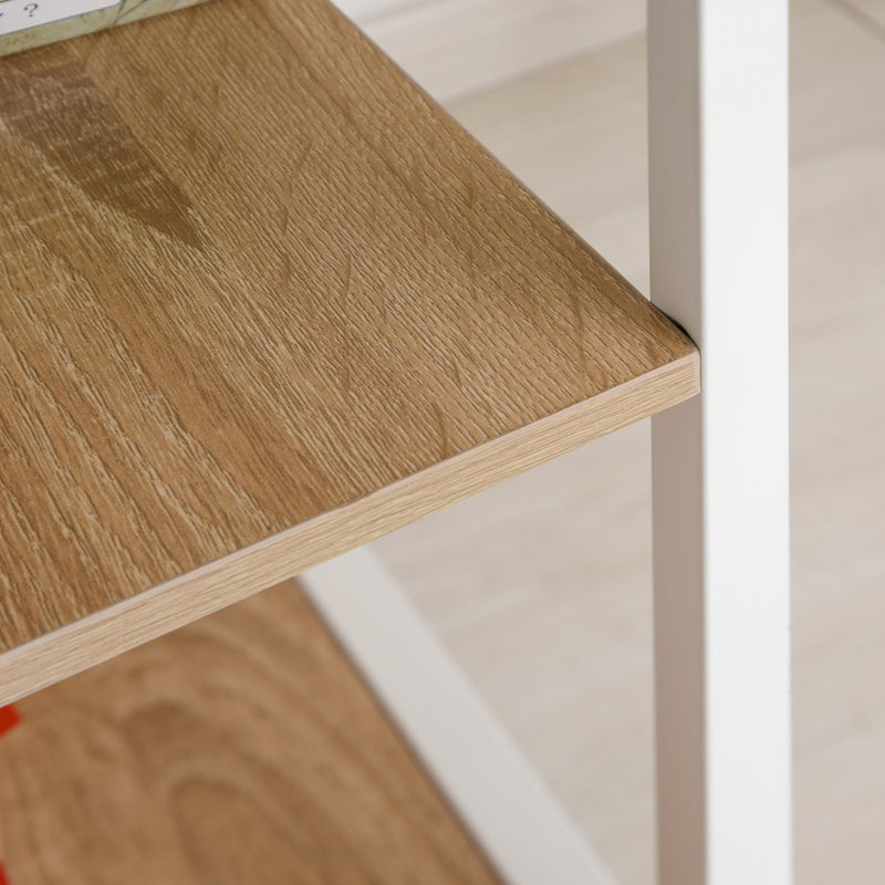 Jensen Portable Folding Desk Table on Rollers - White and Natural