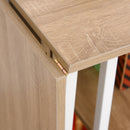 Jensen Portable Folding Desk Table on Rollers - White and Natural