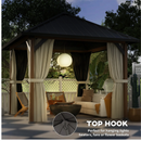 Gazebos, Kaneki 10' x 10' Galvanized Steel Roof Gazebo with Steel Frame, Curtains and Mesh Panels - Seasonal Overstock