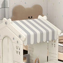 Kids Indoor Playhouse Playset with Canopy and Market Window for Ages 1-6 Years