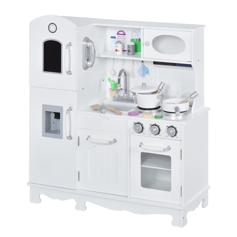 Kids Kitchen Playset with Fridge, Stove, Cookware and Phone