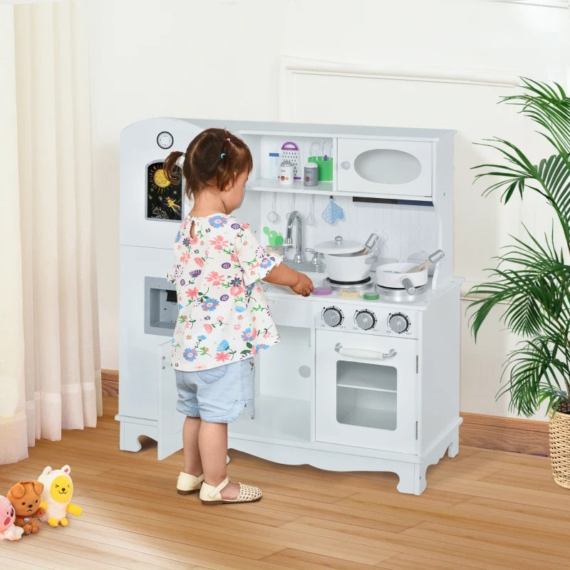 Kids Kitchen Playset with Fridge, Stove, Cookware and Phone