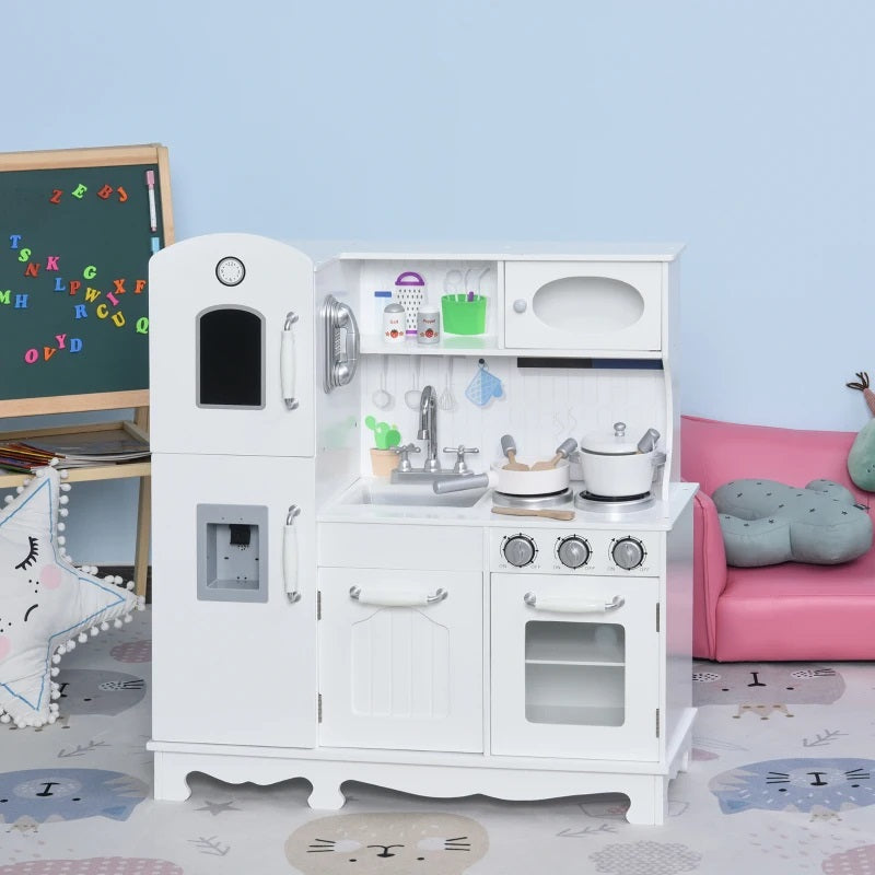 Kids Kitchen Playset with Fridge, Stove, Cookware and Phone