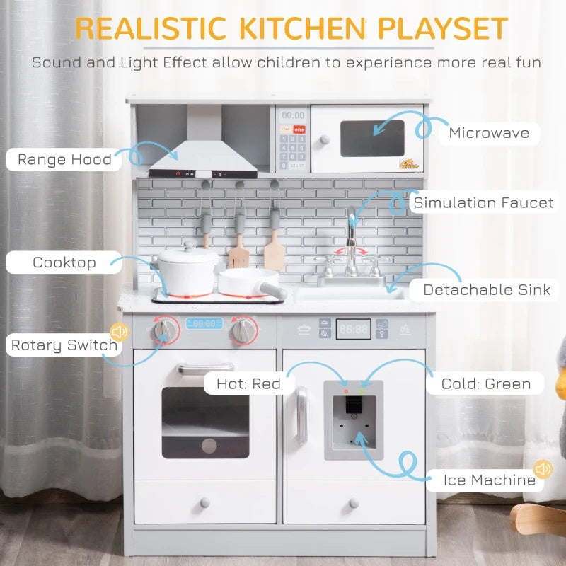 Kids Modern Kitchen Playset with Sound & Light effects for 3-6 Years Old