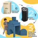 Create-a-Couch 12-Piece Convertible Fort Building Play Couch for Kids - Blue