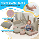 Create-a-Couch 12-Piece Convertible Fort Building Play Couch for Kids - Grey