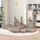 Create-a-Couch 12-Piece Convertible Fort Building Play Couch for Kids - Grey