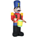 Inflatable toy soldier Christmas display with drum on a white background