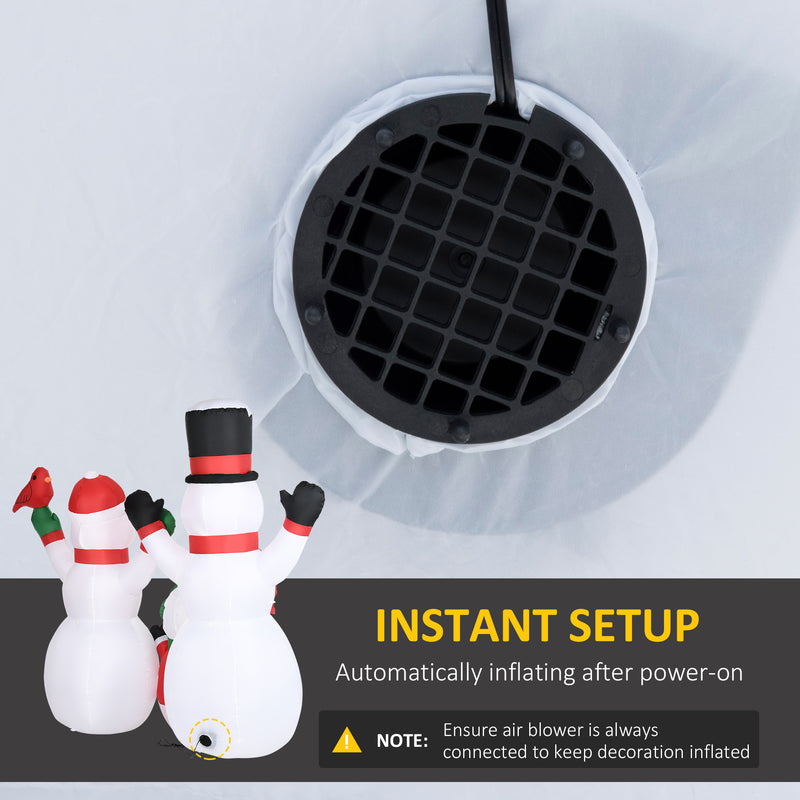 Air blower with inflatable snowman decoration on a gray background