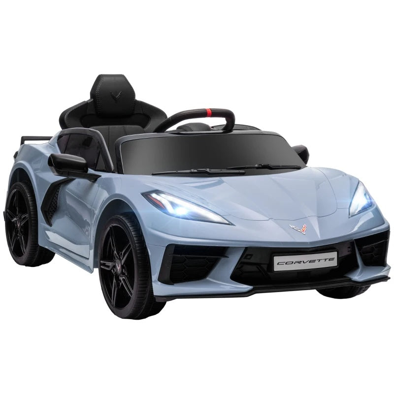 Licensed 12V Kids Electric Car Corvette with Remote Control - Light Blue