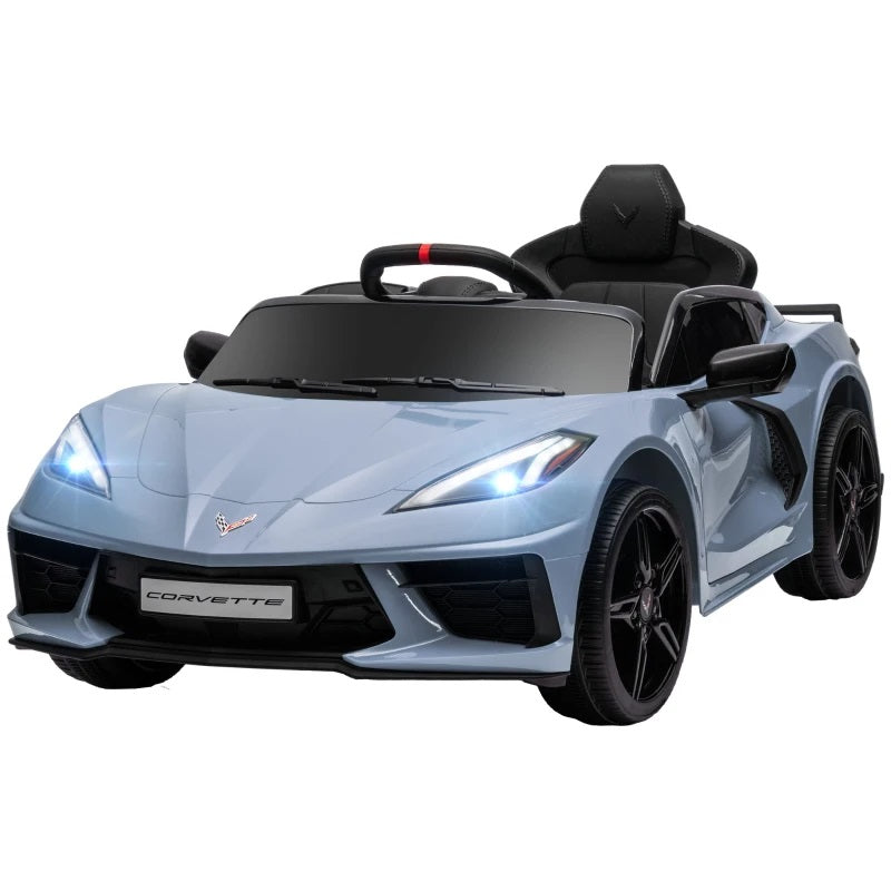 Licensed 12V Kids Electric Car Corvette with Remote Control - Light Blue