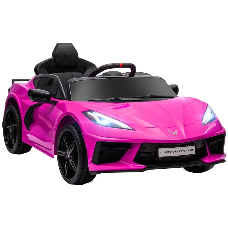 Licensed 12V Kids Electric Car Corvette with Remote Control - Pink