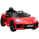Licensed 12V Kids Electric Car Corvette with Remote Control - Red