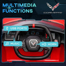 Licensed 12V Kids Electric Car Corvette with Remote Control - Red