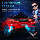Licensed 12V Kids Electric Car Corvette with Remote Control - Red