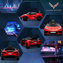 Licensed 12V Kids Electric Car Corvette with Remote Control - Red