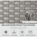 Luxe Lounge 6pc Outdoor Corner Rattan Patio Sectional Sofa - Grey