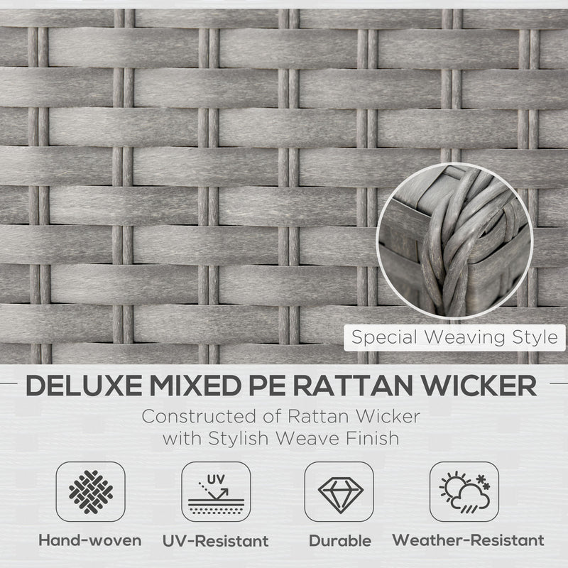 Luxe Lounge 6pc Outdoor Corner Rattan Patio Sectional Sofa - Grey