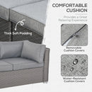 Luxe Lounge 6pc Outdoor Corner Rattan Patio Sectional Sofa - Grey