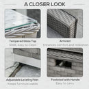 Luxe Lounge 6pc Outdoor Corner Rattan Patio Sectional Sofa - Grey