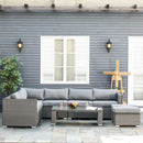 Luxe Lounge 6pc Outdoor Corner Rattan Patio Sectional Sofa - Grey