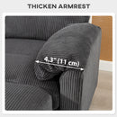 Mallow Heights Modular Sectional Sofa, Oversized U-Shaped Couch with Spring Cushion, Corduroy Sofa for Living Room, Charcoal Grey