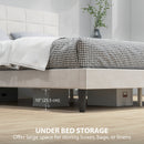 Mara Queen Size Upholstered Platform Bed Frame with Wood Slats - Cream White