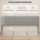 Mara King Size Upholstered Platform Bed Frame with Wood Slats - Grey