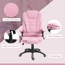 Maverick Luxury Executive Chair with Vibration Massage and Reclining - Pink Fabric