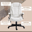 Maverick Luxury Executive Chair with Vibration Massage and Reclining - White Fabric