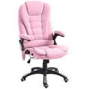 Maverick Luxury Executive Chair with Vibration Massage and Reclining - Pink Fabric