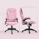 Maverick Luxury Executive Chair with Vibration Massage and Reclining - Pink Fabric