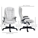 Maverick Luxury Executive Chair with Vibration Massage and Reclining - White Fabric