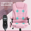 Maverick Luxury Executive Chair with Vibration Massage and Reclining - Pink Fabric