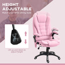 Maverick Luxury Executive Chair with Vibration Massage and Reclining - Pink Fabric