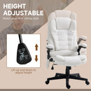 Maverick Luxury Executive Chair with Vibration Massage and Reclining - White Fabric