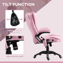 Maverick Luxury Executive Chair with Vibration Massage and Reclining - Pink Fabric