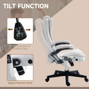 Maverick Luxury Executive Chair with Vibration Massage and Reclining - White Fabric
