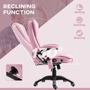 Maverick Luxury Executive Chair with Vibration Massage and Reclining - Pink Fabric